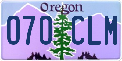 OR license plate 070CLM