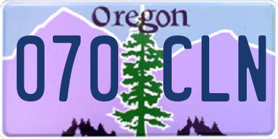 OR license plate 070CLN