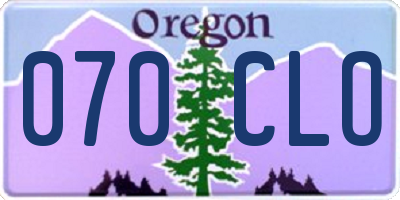 OR license plate 070CLO