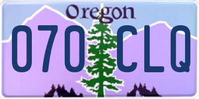 OR license plate 070CLQ