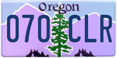 OR license plate 070CLR