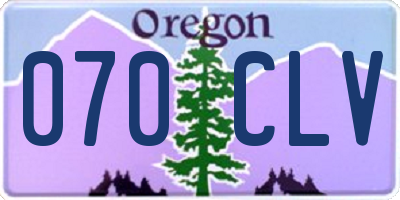 OR license plate 070CLV