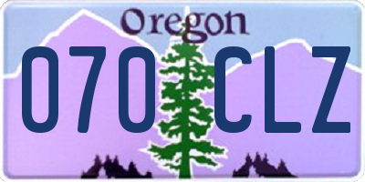 OR license plate 070CLZ