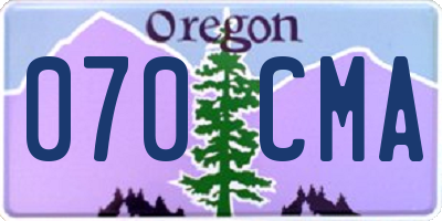 OR license plate 070CMA