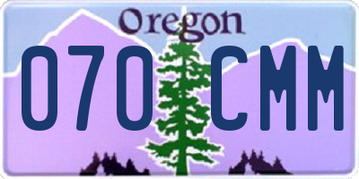 OR license plate 070CMM