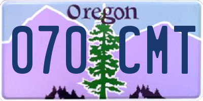 OR license plate 070CMT