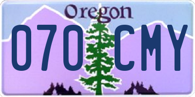 OR license plate 070CMY