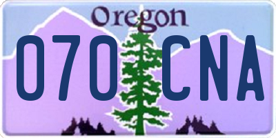 OR license plate 070CNA