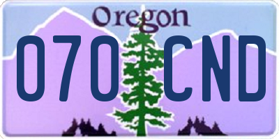 OR license plate 070CND