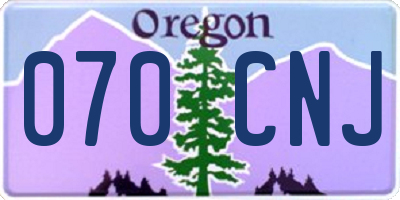 OR license plate 070CNJ