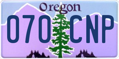 OR license plate 070CNP