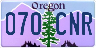 OR license plate 070CNR