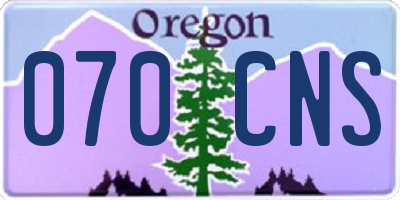 OR license plate 070CNS