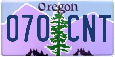 OR license plate 070CNT
