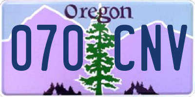 OR license plate 070CNV