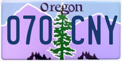 OR license plate 070CNY