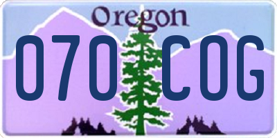 OR license plate 070COG