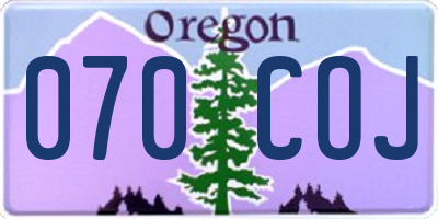 OR license plate 070COJ