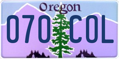 OR license plate 070COL