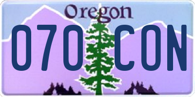OR license plate 070CON