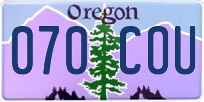 OR license plate 070COU
