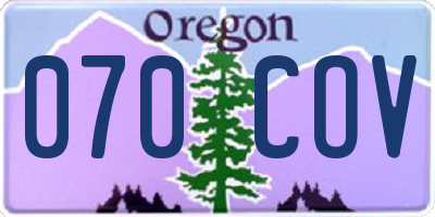 OR license plate 070COV