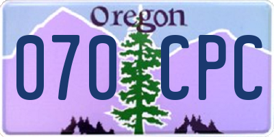 OR license plate 070CPC