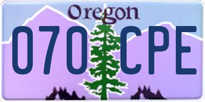 OR license plate 070CPE