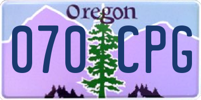 OR license plate 070CPG