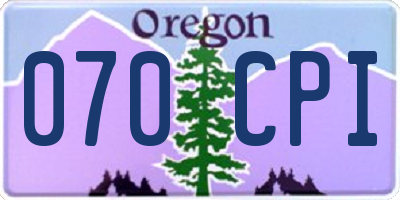 OR license plate 070CPI