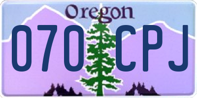 OR license plate 070CPJ