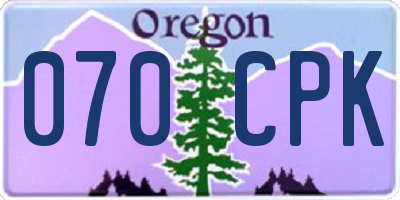 OR license plate 070CPK