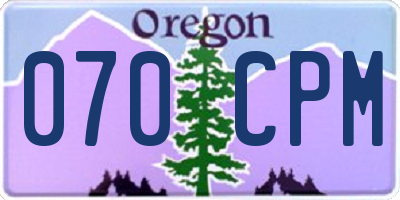 OR license plate 070CPM