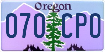 OR license plate 070CPO
