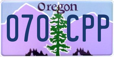 OR license plate 070CPP