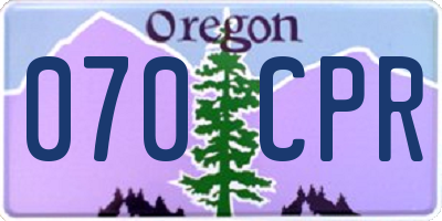 OR license plate 070CPR