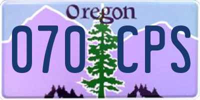 OR license plate 070CPS