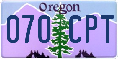 OR license plate 070CPT