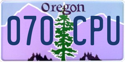 OR license plate 070CPU