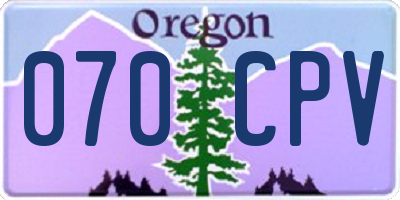 OR license plate 070CPV