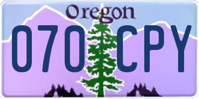 OR license plate 070CPY