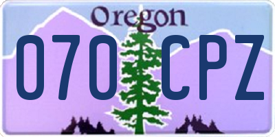 OR license plate 070CPZ