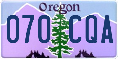 OR license plate 070CQA
