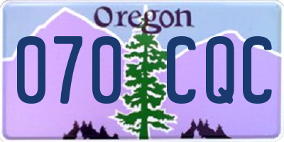 OR license plate 070CQC