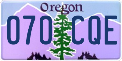 OR license plate 070CQE