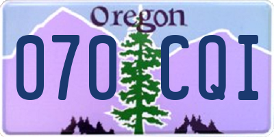 OR license plate 070CQI