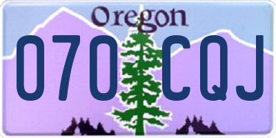 OR license plate 070CQJ
