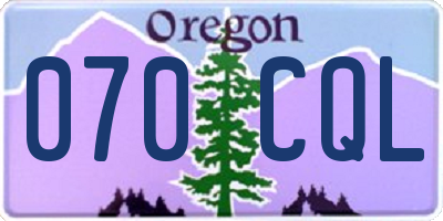 OR license plate 070CQL