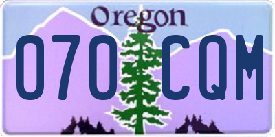 OR license plate 070CQM