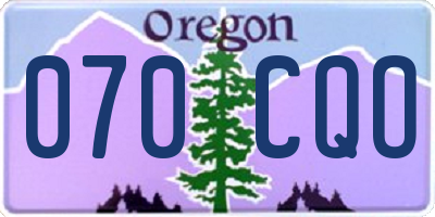 OR license plate 070CQO
